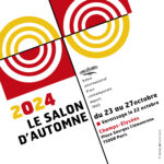 Affiche du salon d'Automne de Paris 2024, signée Didier Thirion, 121ème édition. « Noli me tangere Pistils "Big Mama deep blues », œuvre de Florence Lemiegre, sculptrice céramiste, salon d'automne de Paris 2024,